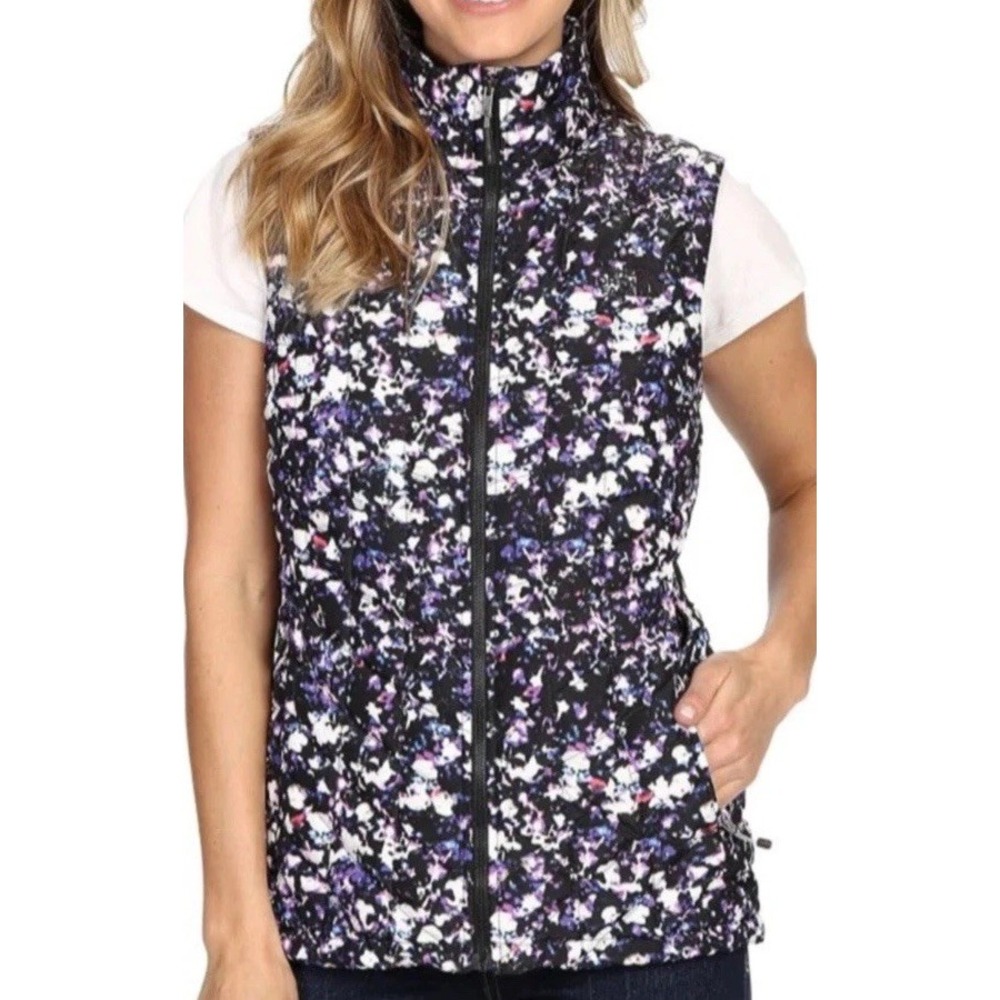 THE NORTH FACE Thermoball Quilted Vest Women's TNF Black Floral Crystal Sz XL